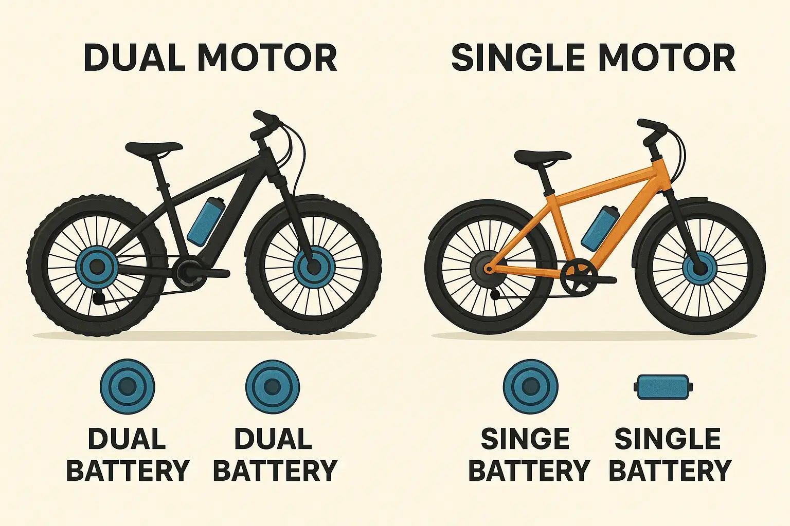 Dual Motor and Singe Motor Ebike