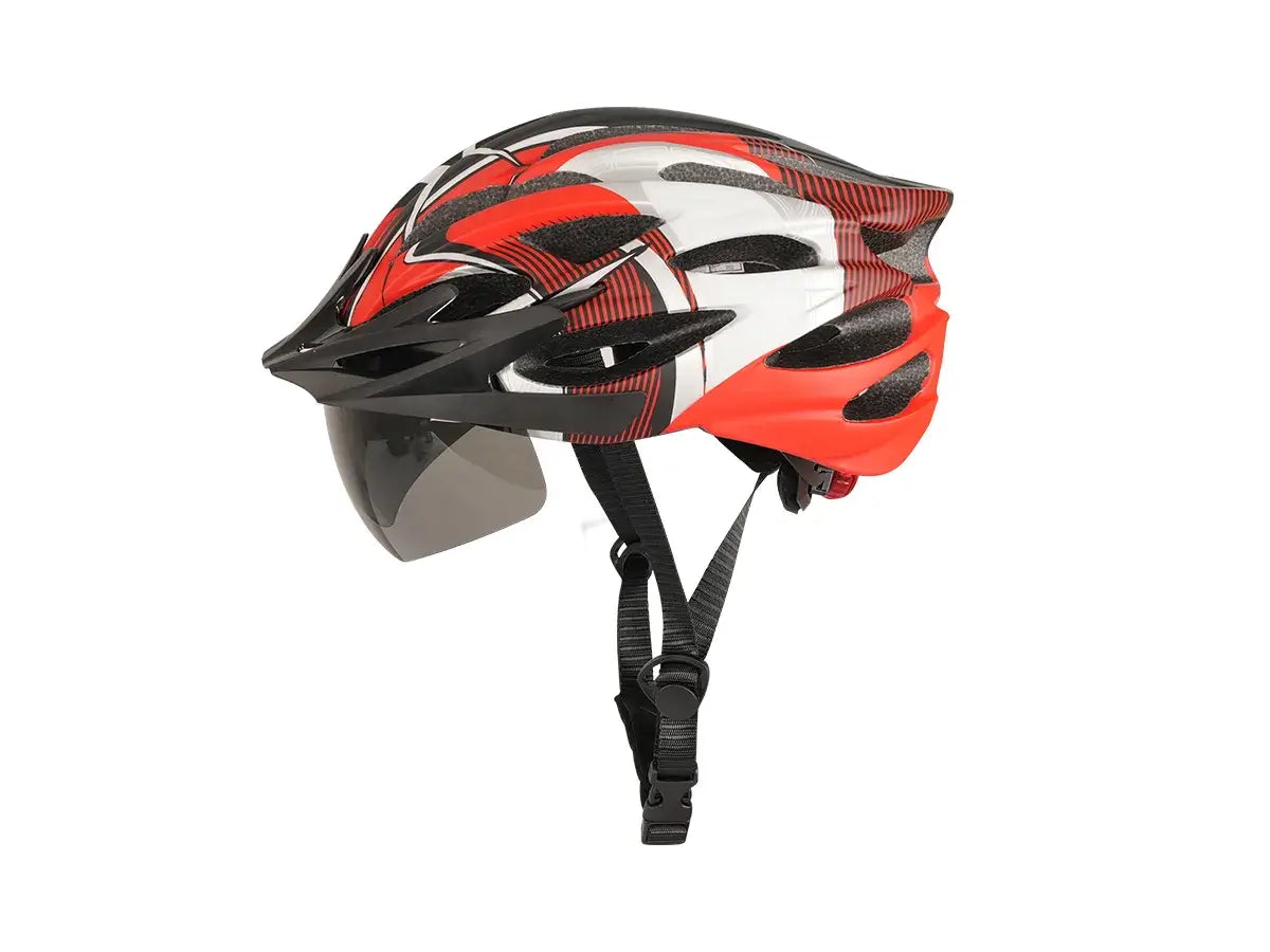 bike helmet with visor Fox Racing Proframe RS Taunt Cocoa, M stopping wind drag Magnetic Snap-On Ebike Helmet with