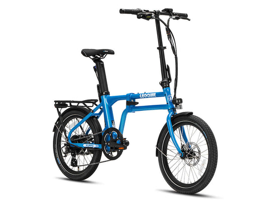 Blue Flippo e-bike front-side view