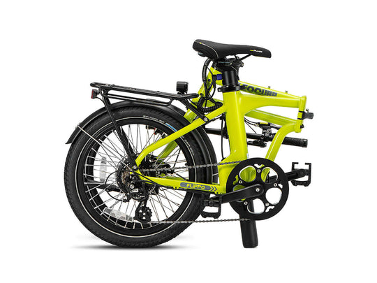 Compact folded electric bike close-up
