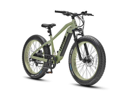 City riding shot of Fastron SO electric bikes parked near skyscrapers