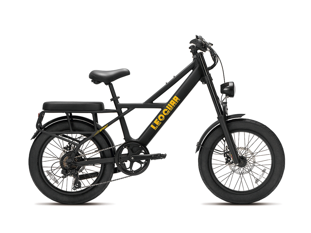 Animated GIF showcasing the 3-in-1 functionality of the rear rack on the utility ebike