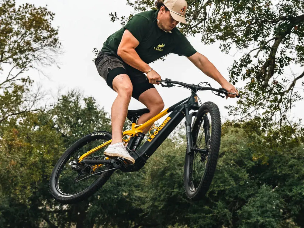 Off-road ebike jump with Trailblazer EMTB
