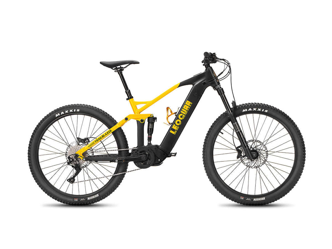 Mid-drive electric mountain bike with full suspension frame