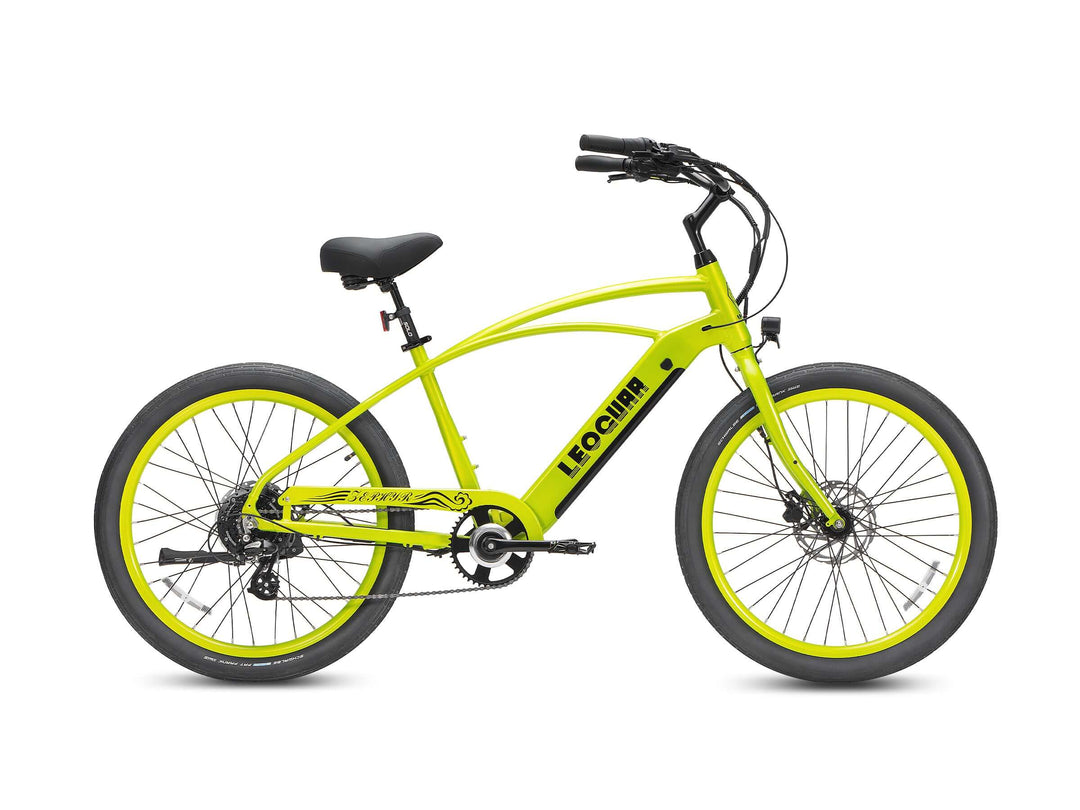 electric beach cruiser bicycles Rayvolt Beachin hydraulic brakes Electric Bicycle Rentals in Surf