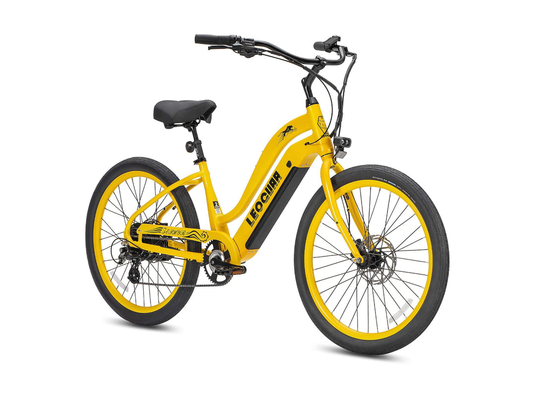 Leoguar Zephyr ST Beach Cruiser Ebike, 500W Motor, Extra-Wide Saddle, Comfortable Electric Bike for Beach & City Rides, Neon Lime Leoguar Zephyr ST Beach Cruiser Ebike, 500W Motor, Extra-Wide Saddle, Comfortable Electric Bike for Beach & City Rides, Neon Lime