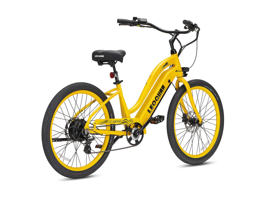 Leoguar Zephyr ST Beach Cruiser Ebike, 500W Motor, Extra-Wide Saddle, Comfortable Electric Bike for Beach & City Rides, Neon Lime Leoguar Zephyr ST Beach Cruiser Ebike, 500W Motor, Extra-Wide Saddle, Comfortable Electric Bike for Beach & City Rides, Neon Lime