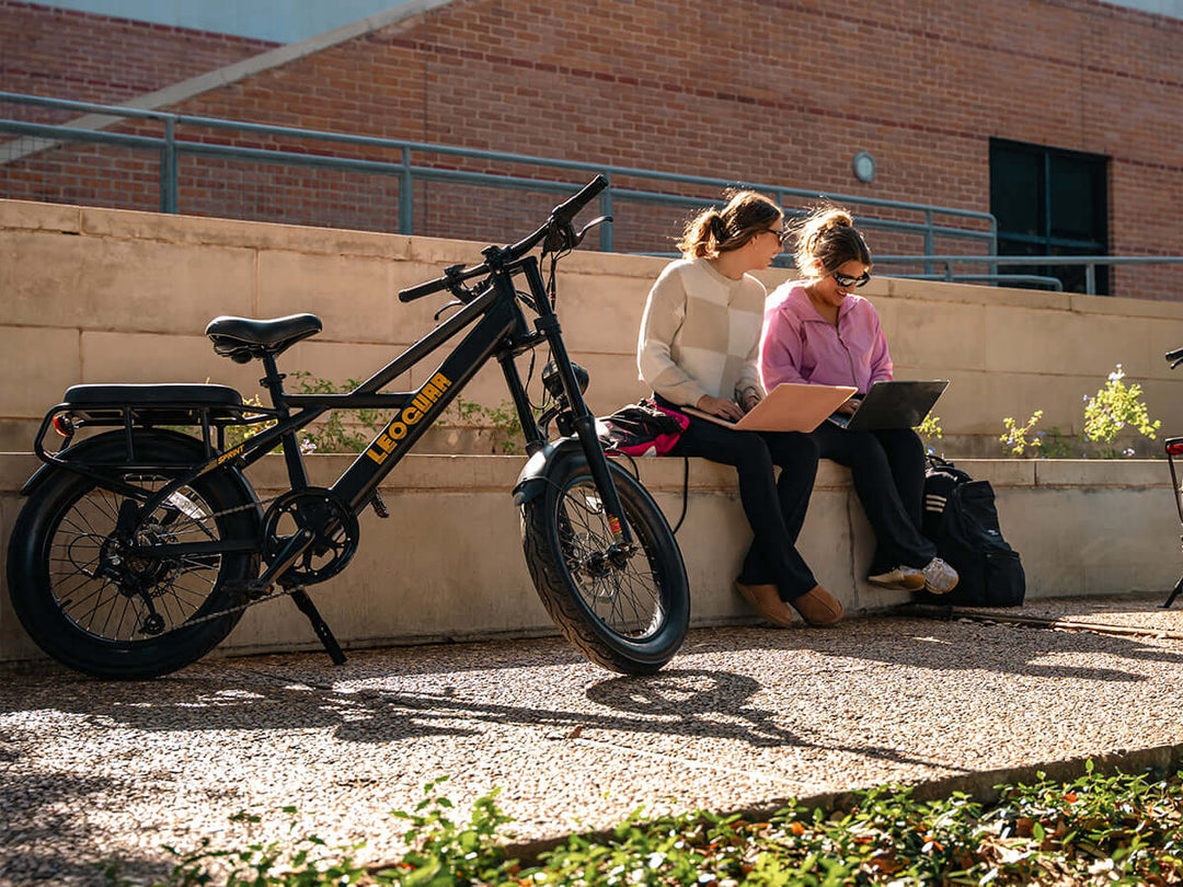Campus life with fat tire electric bike